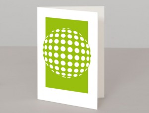 Green Abstract Circles Design A5 Greetings Card