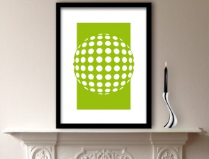 Green Abstract Circles Design Art Print