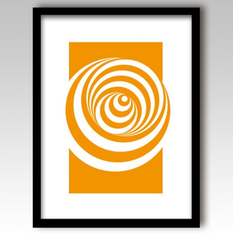 Orange Abstract Circles Design Art Print