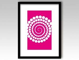 Pink Abstract Circles Design Art Print