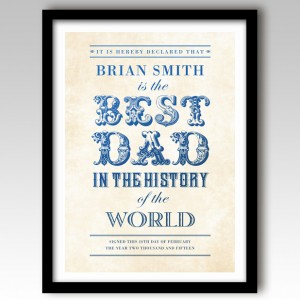 World’s Best Dad Personalised Art Print