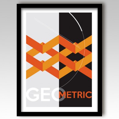 Orange Geometric Design Art Print